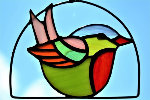 Stained glass bird suncatcher - bird,