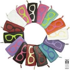 ILI Soft Real Leather Zipped Sunglasses Glasses Spectacle Case Pouch 6462