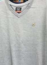 LE BREVE V NECK JUMPER  GREY