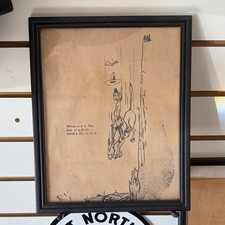 Antique Ink Drawing Whoa-o-o-a