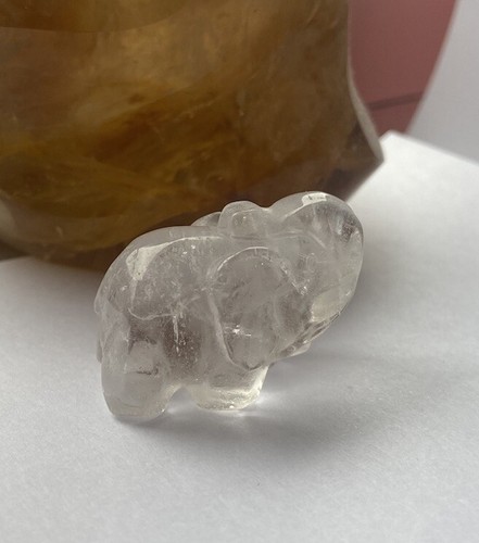 Clear quartz elephant - clear,