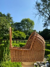 Vintage Wicker Pram Top Carry Cot Basket Toy Window Display Nativity Manger