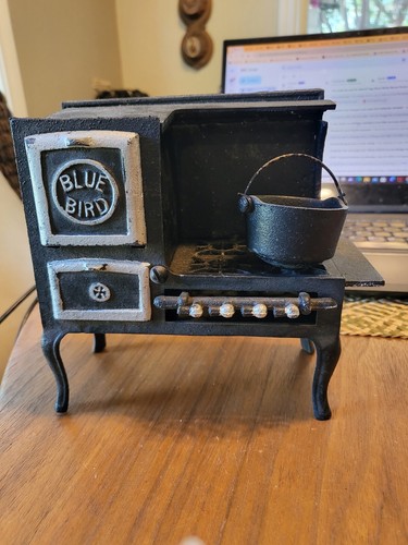 Antique blue bird - bird, stove