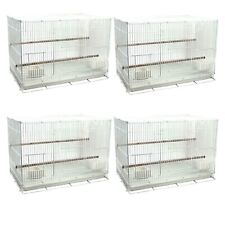 Budgie Breeding Wire Cages White With Wooden Perches 4x Little Friends Sealey