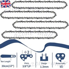 4 x 12'' 30cm Chainsaw Chainsaw Chain Blade 3/8"LP .050''Gauge 45DL for STIHL