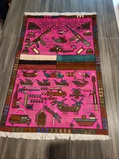NEW Beautifully Handmade Afghan War Rug  121cm X 82cm