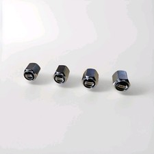 For Nissan Valve Dust Caps x 4  Black