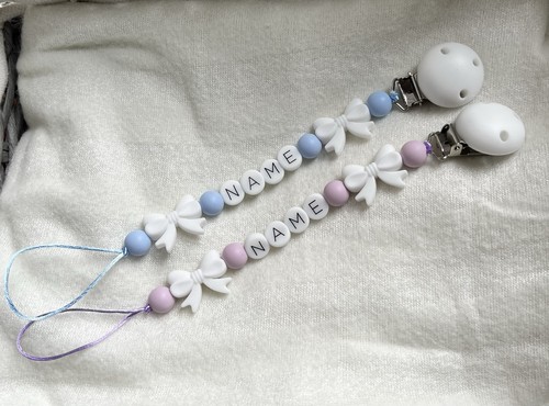 Purple blue bow silicone - or,