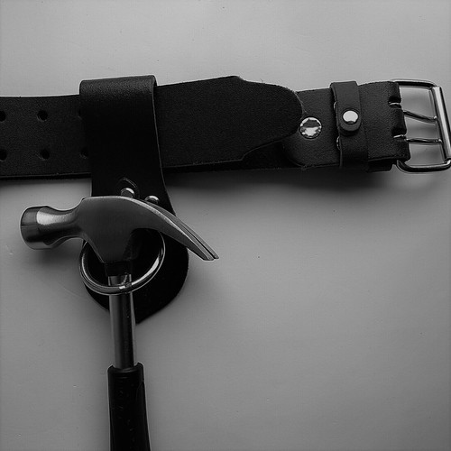 Leather hammer holder tool - hammer, &