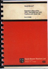 David Brown 1410, 1410 4WD & 1412 Tractor with Quiet Cab Operator Manual Book