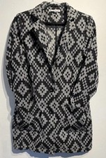 Autumn Jacket Size 12 Women’s Black Gray Geometric Print Coat Blonde + Blonde