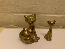 2 x small  Brass Cat