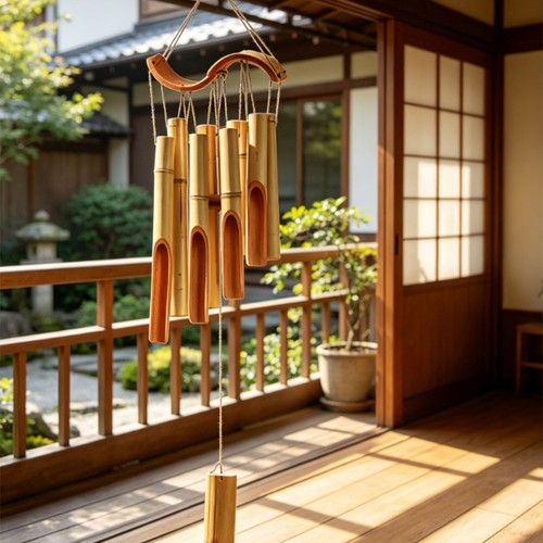 Handcrafted wooden wind chime - wooden,