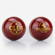 Readers Club Red Leather Cricket Ball Size Mens 5.5oz - Free P&P