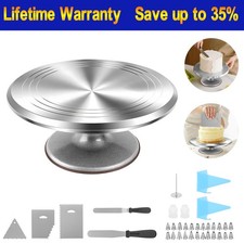 Cake Turntable 12'' Aluminum Cake Revolving Stand Holder Cake Baking Decor Tool