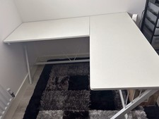 L Shaped Corner Desk White 150cm x 125cm, excellent condition 