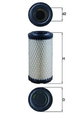 Mahle lx2908 air filter - filter, fits