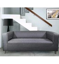 New Two Seater Ikea KLIPPAN Sofa Quality Slipcover Replacement Cover Grey Fabric