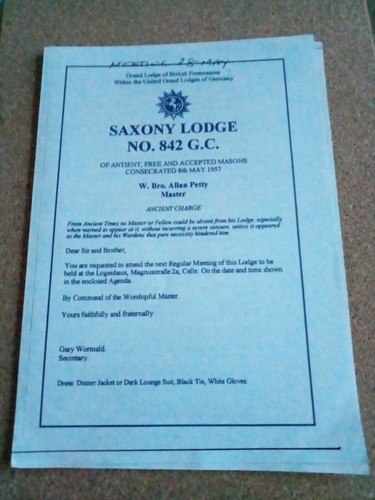 Summons saxony lodge no - of,