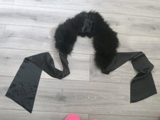 BNWOT Vintage Ann Summers Black Satin & Marabou Feather Stole One Size