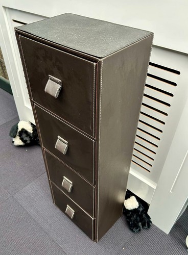 Dark brown faux leather - faux,