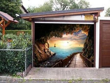 3D Cave Ocean N301 Garage Door