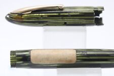 Vintage Sheaffer Admiral Green Striated Fountain Pen, GT