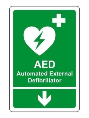 Aed safety sign - aed,