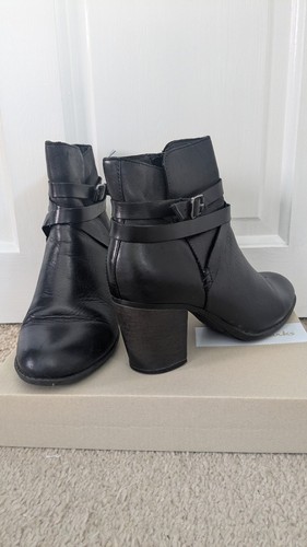 Clarks black leather ankle - clarks,
