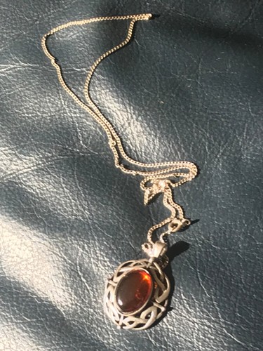 Amber stone silver antique - silver,