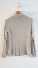 Peter Hahn Womens Light Grey Roll Neck Jumper Sweater 100% Virgin Wool - Size S