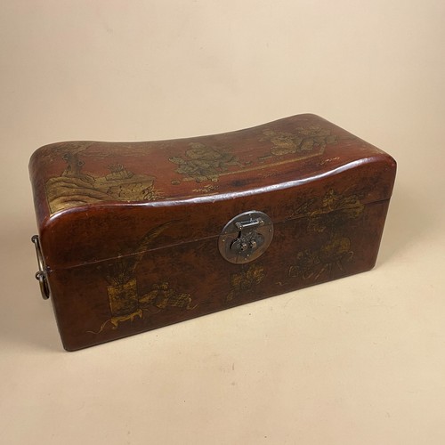 Antique leather oriental box - antique,