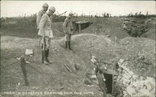 French Genrals Examine German Trenches Hun Dug outs WW1 