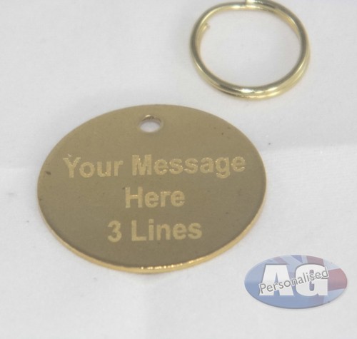 Engraved brass pet tag - engraved,