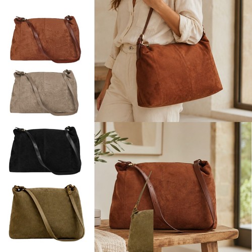 Large faux suede slouch - suede,