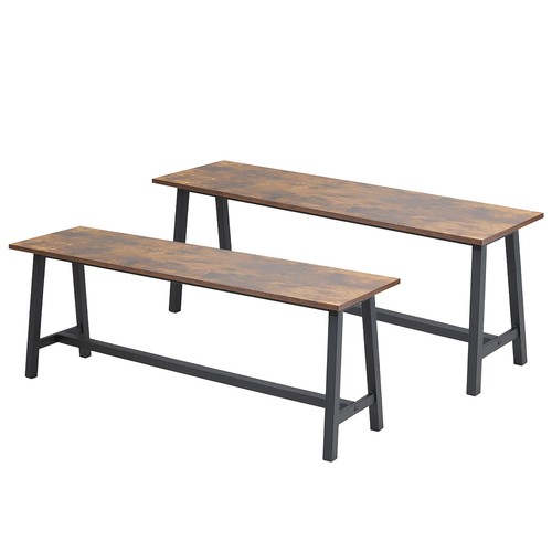 2pcs industrial dining benches - dining,