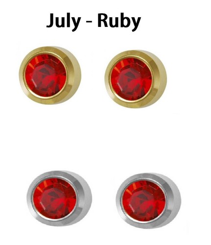 Stainless birthstone stud - stainless,