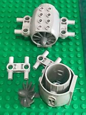 LEGO Aircraft 2 x LARGE Round Rocket Engine Turbo Fan Blades Motor Light Grey