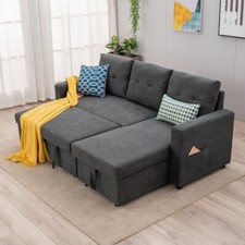 Panana Corner Sofa Bed with Storage PU Leather/Fabric  Universal Corner Chaise