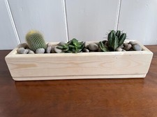 Wooden Succulent Planter Pot Box Indoor Window Herb Flower Cactus Plant Holder