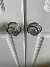 Drawer And Cupboard Handmade Knobs, Steel With Glass Balls Inside