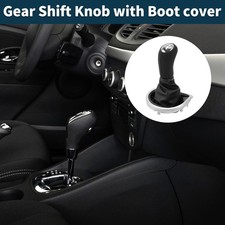 5 Speed Manual Gear Shift Knob with Cover for Renault Clio 05-14 Plastic Black