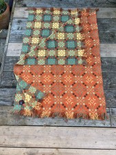 Vintage Welsh blanket double sided 234 x 170 cm