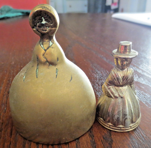 Vintage lady brass bells - vintage,