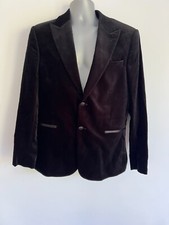Ted Baker Edward Blazer Mens Jacket TB 4 UK L Black Cotton Velvet NEW RRP £195