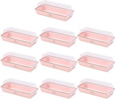 Woidxzxza 150 Pcs Pink Rectangular Dessert Boxes for Macarons Cookies Pastries