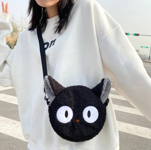 Kawaii plush cat crossbody bag - plush,