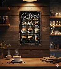 A4 Metal Coffee Types Menu