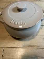 Denby Large Casserole Dish & Lid Cream Oven Microwave Dishwasher Freezer. VGC