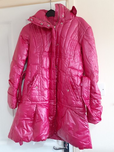 Ladies hot pink puffa coat - ladies,